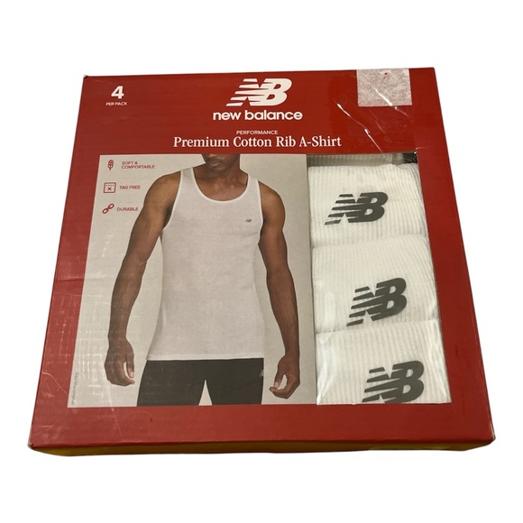 New Balance Other - New Balance Cotton Rib A Shirts NIB White 4 pk sz M